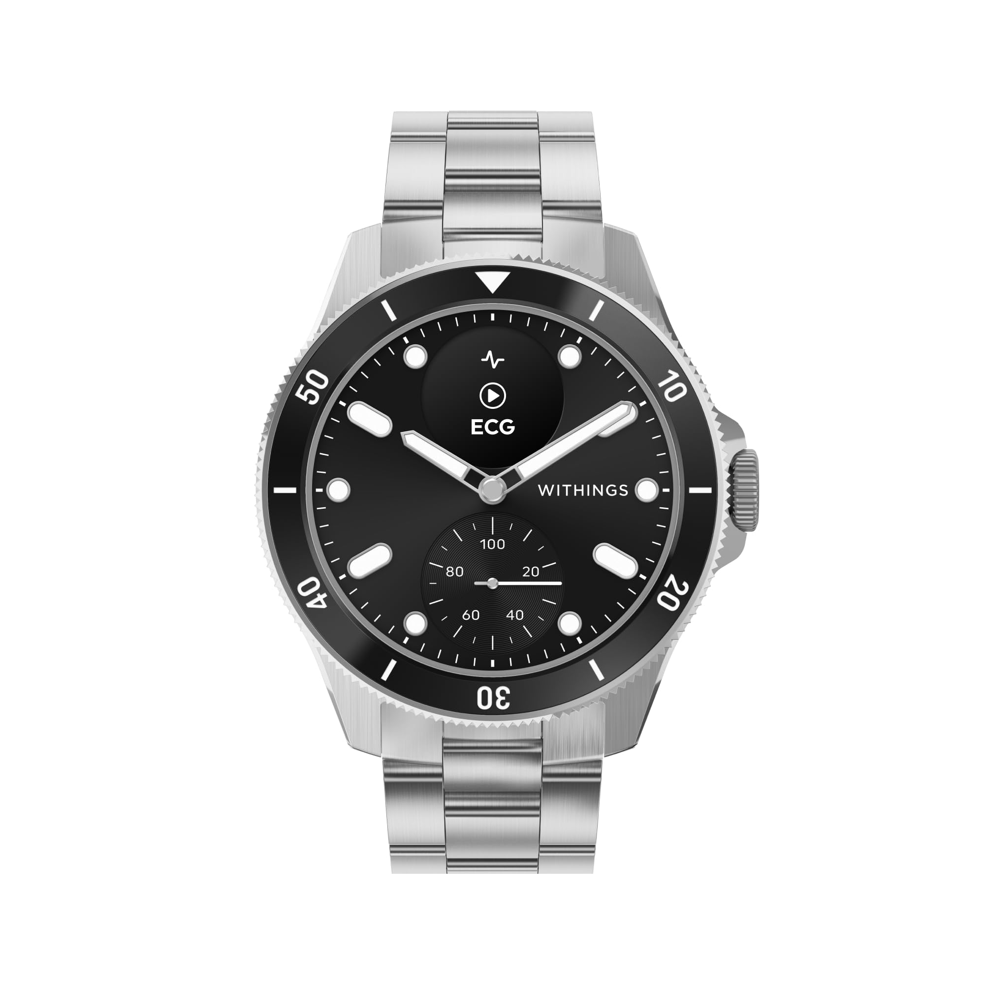Withings ScanWatch Nova, hybrydowy smartwatch, zdrowie serca, do M&F EKG, SPO2, monitorowanie temperatury, ?ledzenie snu, zdrowie dróg oddechowych, ?ledzenie cyklu, czas pracy baterii 30 dni, iOS i | EKG z rozpoznawaniem AFib, wynik snu, 40+ aktywności, S