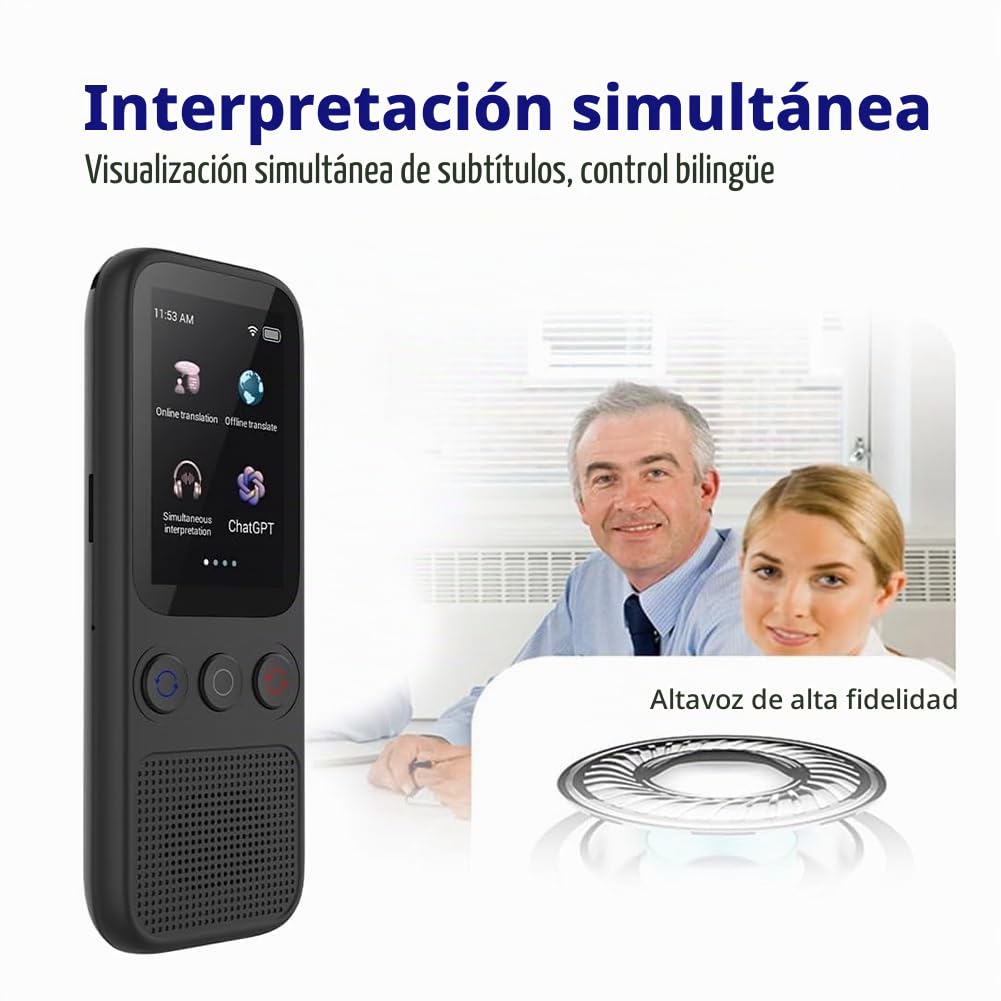 Dispositivo traductor de idiomas, traductor de voz instantáneo sin conexión en 138 idiomas, traductor de voz para viajes y negocios