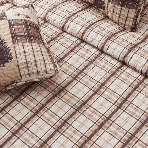 Great-Bay-Home-Lodge-Bedspread-FullQueen-Size-Quilt-with-2-Shams-Cabin-3-Piece-Reversible-All-Season-Quilt-Set-Rustic-Quilt-Coverlet-Bed-Set-Redwood-Collection Great Bay Home Lodge Bedspread FullQueen Size Quilt with 2 Shams Cabin 3 Piece Reversible All Season Quilt Set Rustic Quilt Coverlet Bed Set Redwood Collection