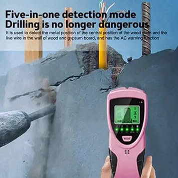 5-In-1 Wall Multi Function Scanner Edge Center Finding Digital Stud Finder Sensor, Pink