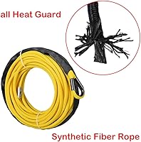 Vista 4 de Cuerda de cabrestante sintética amarilla de 50 pies x 1/4 + guía Hawse + tope de goma para ATV UTV SUV camión KFI Ramsey