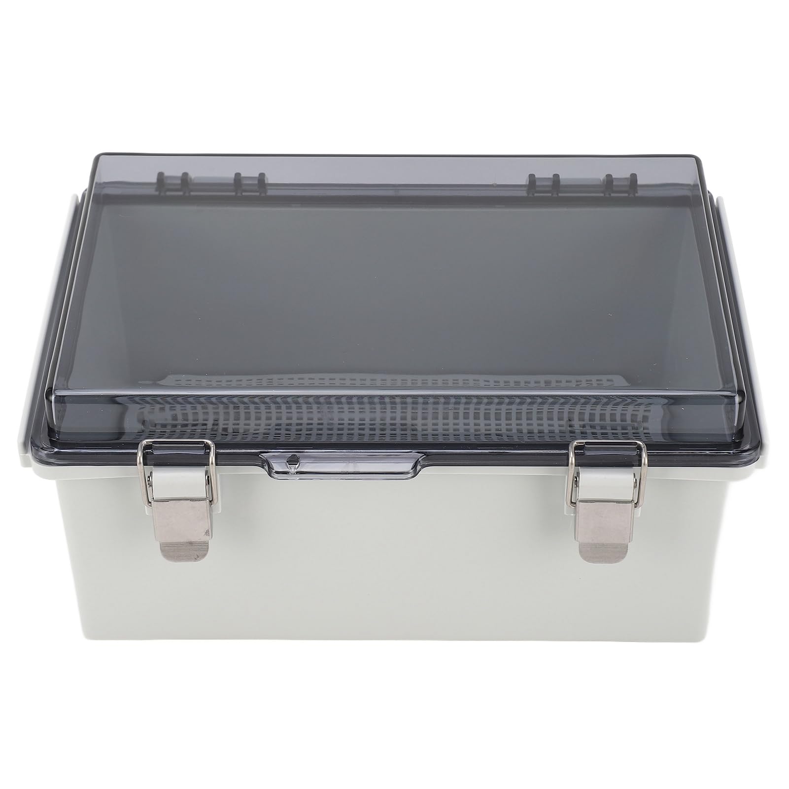 Transparent Cover Junction Box, IP67 Waterproof Electrical Distribution Box, ABS Plastic Enclosure with Hinged Lid and Stainless Steel Buckle for Indoor Outdoor Power Wiring, 290x1