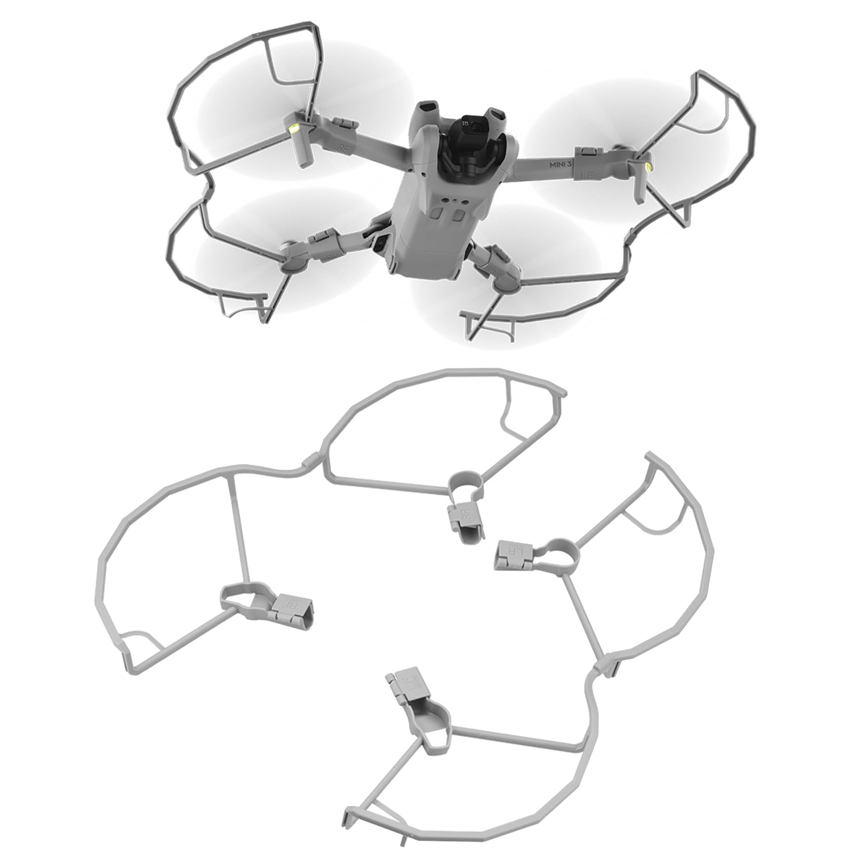 Protecteur d’hélice pour DJI Mini 3/Mini 3 Pro, Protection légère 360° anti-collision anti-choc Bumper Protective Bar pour Mini 3/Mini 3 Pro, Coque de protection hélice accessoire pour drone