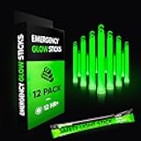 Emergency Glow Sticks with 12 Hours Duration, Individually Wrapped Industrial Grade Glowsticks for Survival Gear, Camping Lights, Power Outages and Military Use