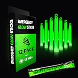 Emergency Glow Sticks with 12 Hours Duration&comma; Individually Wrapped Industrial Grade Glowsticks for Survival Gear&comma; Camping Lights&comma; Power Outages and Military Use