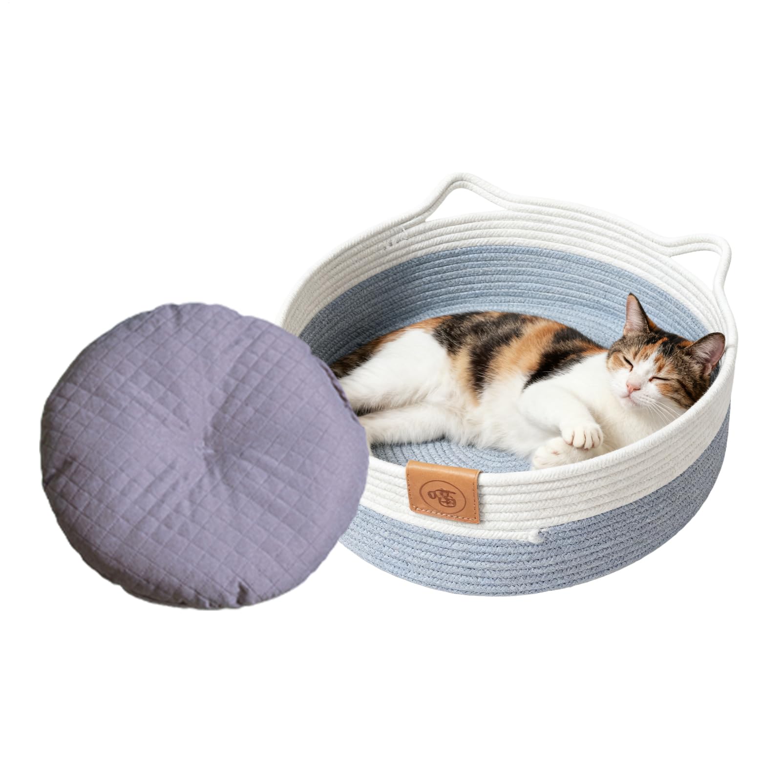 Lit de chat mignon en corde de coton lavable pour chambre et dortoir