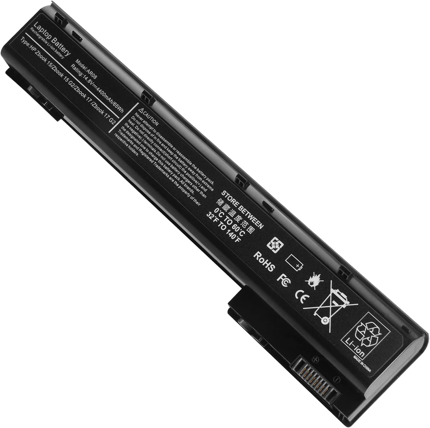 Batteria 14,4V 72Wh Per HP ZBook 15/17 G1 G2: Ricambio AR08 AR08XL, 707615-141, 8 Celle - 2