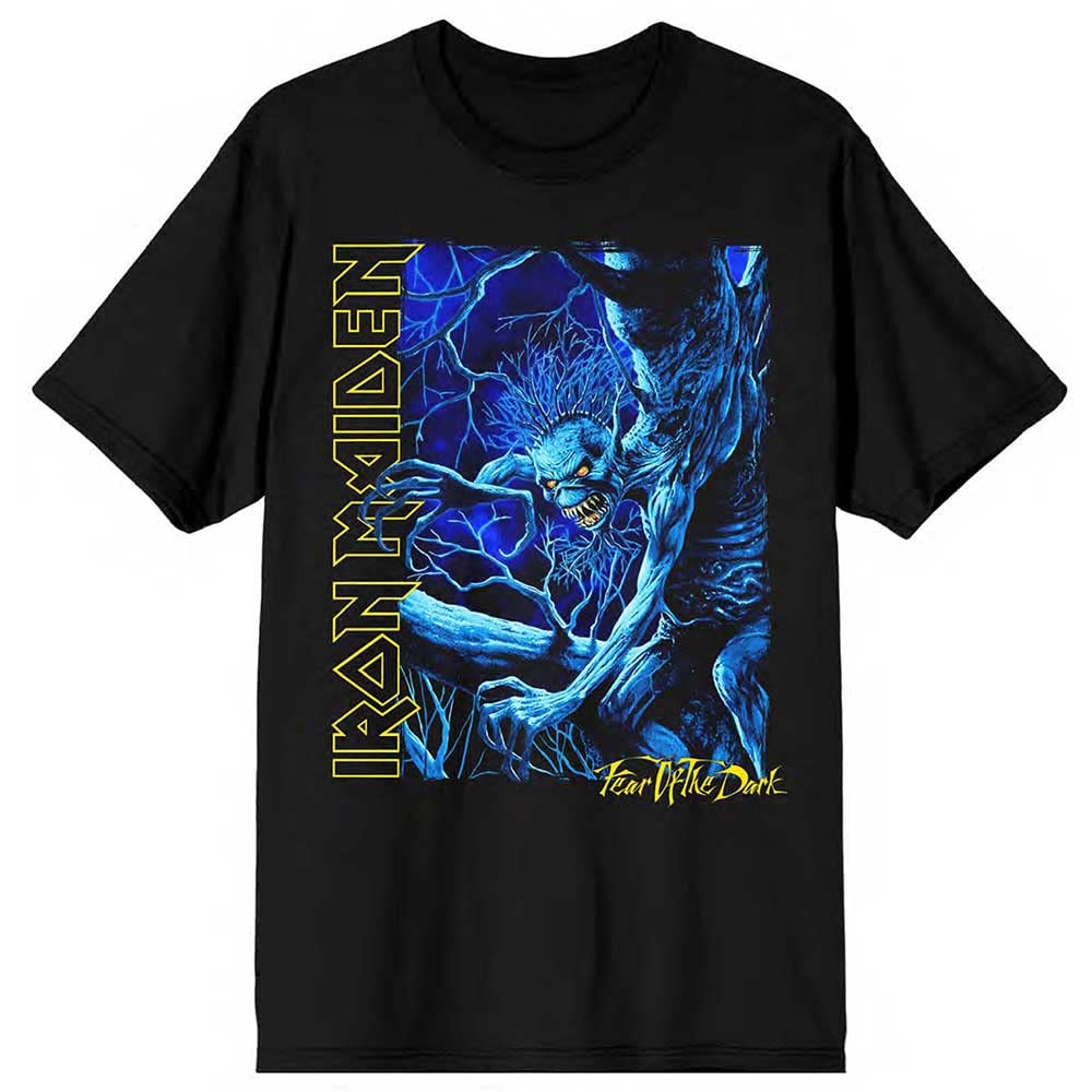Rock Off Iron Maiden 'Fear of The Dark Eddie Vertical Logo' (Black) T-Shirt (Medium)