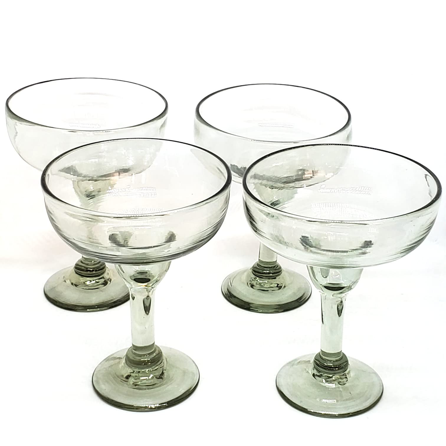 Clear Large 14 oz Margarita Glasses (set of 4), Recycled Glass, Lead-free, Toxin-Free