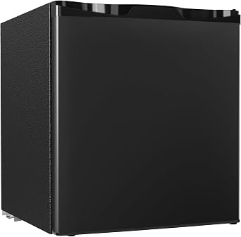 Icyglee 1.7 Cu.Ft Mini Fridge with Freezer, Single Reversible Door Compact Refrigerator, Adjustable Thermostat&Energy Saving Mini Fridge for Bedroom, Dorm, Office, Low Noise, Black