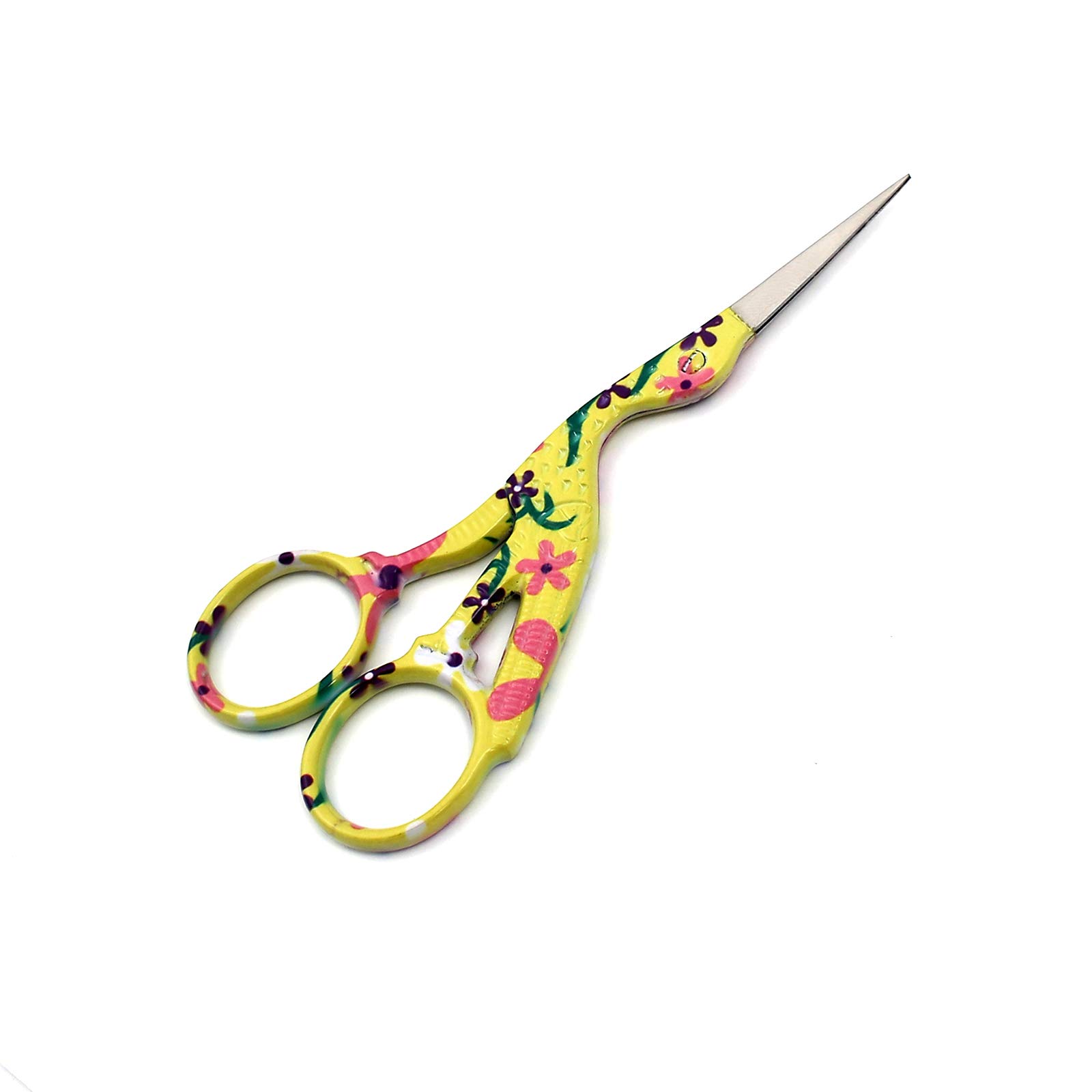 LAJA IMPORTS Stork Embroidery Scissors - 4.5 Inch Sharp Stainless Steel Sewing Scissors (Green)