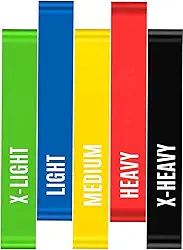 Kit 5 Faixas Elasticas Mini Band Exercicios em Casa Extensor Academia Yoga Pilates Fitness Crossfit