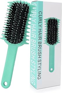 Curly Hair Brush, Volume Curl Defining Brush for Detangling Shaping and Styling Women's Curls, Reduce Pulling (Green)