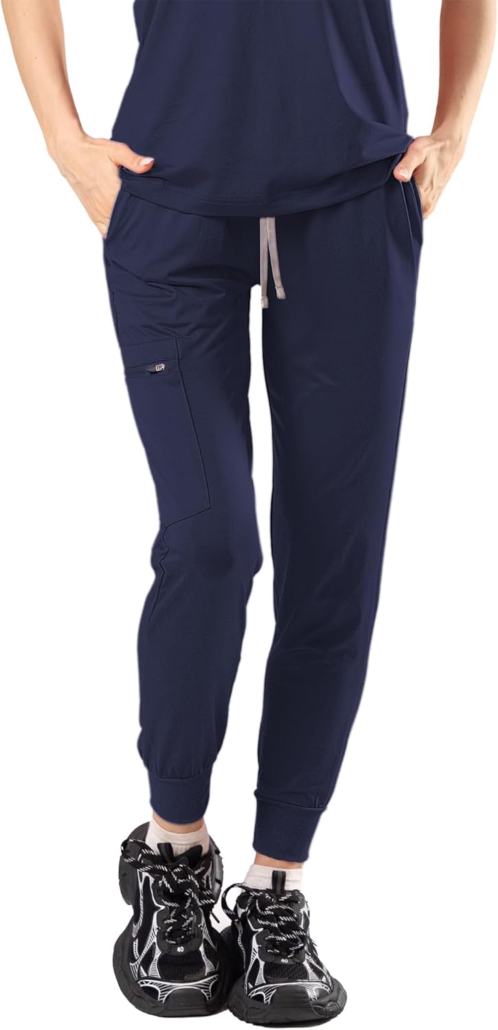 Meidiero Scrubs Pants for Women, Soft Stretch Jogger Pants with 3 Pockets, Yoga Waistband, Semi-Slim Fit Women's Scrub Pant - Image 3