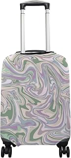 A capa de mala de bagagem serve para malas de 45,7 a 81,2 cm com textura de mármore líquido com elástico antiarranhões protetor de viagem P-GG, Multicor, S(Fits 18-20in suitcases)