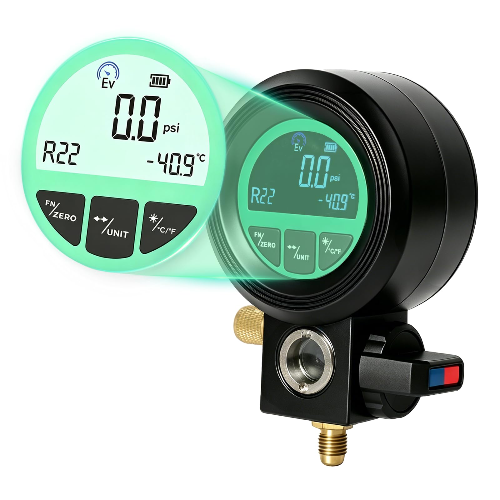 Manómetro Aire Acondicionado,HVAC Herramienta Ayuda de montaje digital