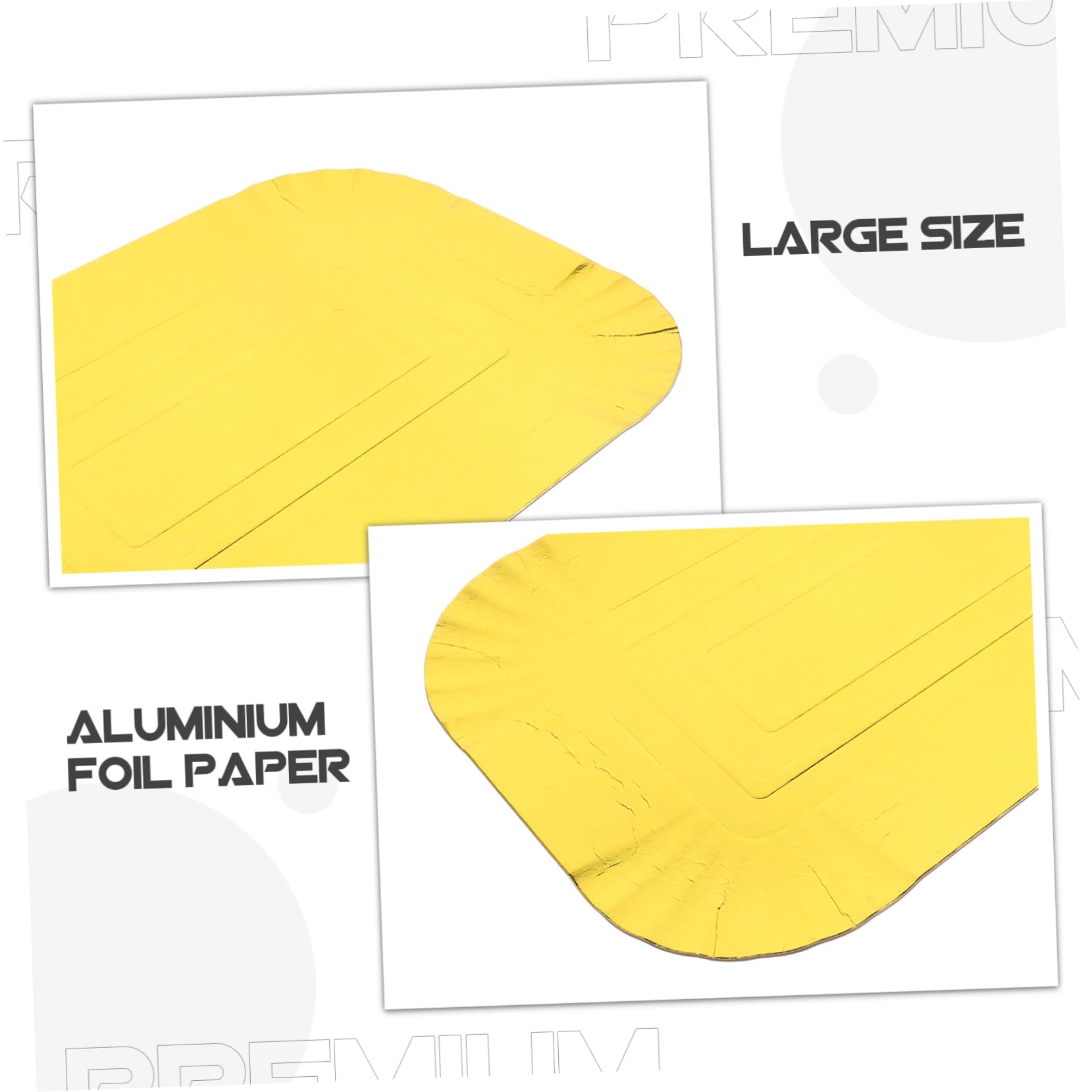 Ipetboom Platos de Papel Desechables Dorados Diseño Sencillo, Bandeja de Aluminio para Picnic y Cocina, Paquete de 10 Unidades Resistentes y Elegantes