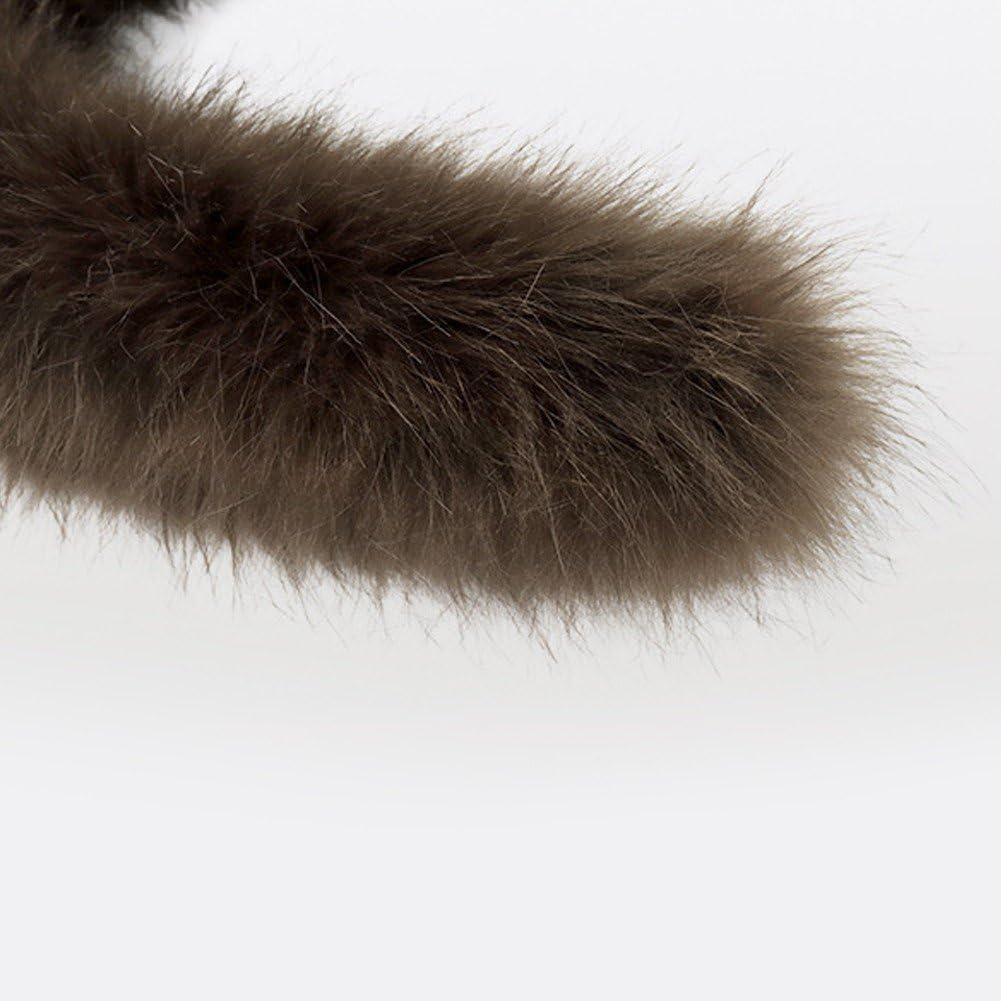Sanfly Animal Headband Plush Tail Set 2pcs Animal Cosplay Costume Set Black Cat Ears Headband Tail for Halloween Carnival Cosplay