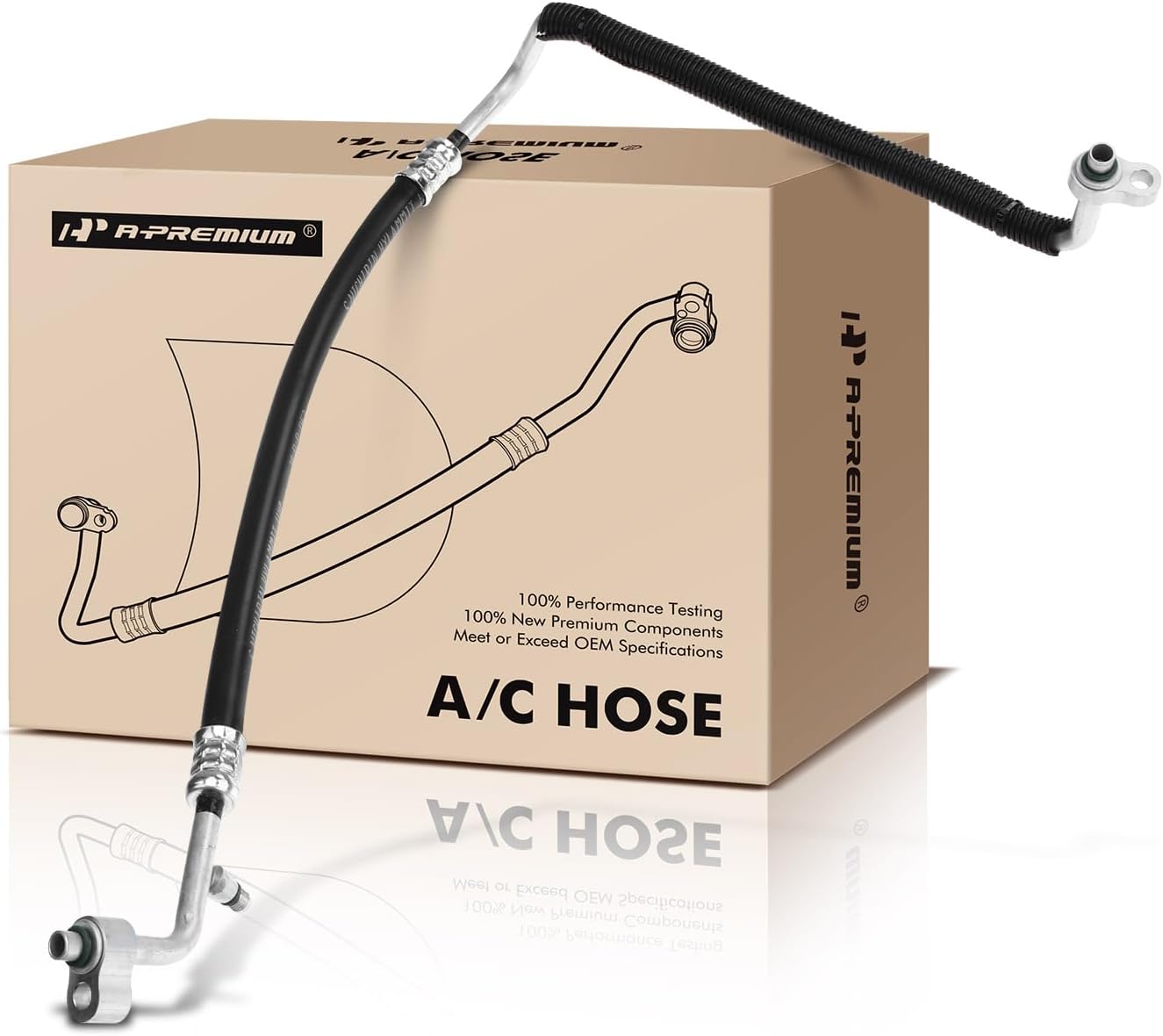 A-Premium A/C Discharge Line Hose Assembly Compatible with Chevrolet Silverado 1500/1500 HD/2500/2500 HD, Tahoe, Suburban 1500/2500, Avalanche 1500 & GMC Sierra 1500/2500 HD, Compressor to Condenser