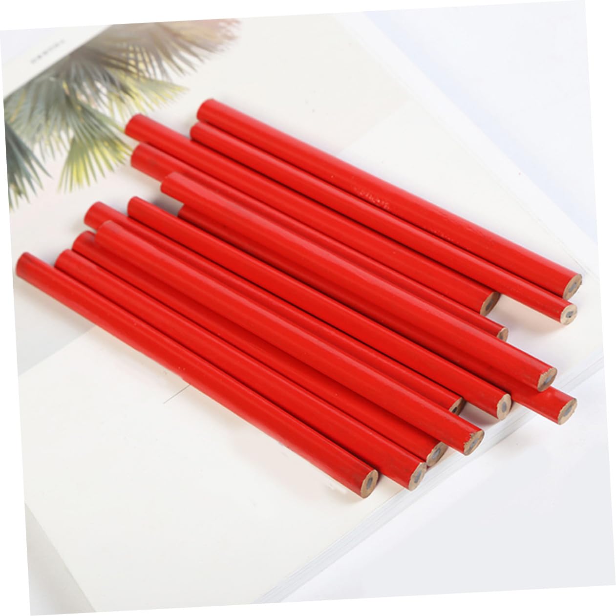 WOONEKY Crayons de Charpentier Octogonaux 72 Pièces Mine Dure Rouge Bois pour Travail du Bois Marquage Chantier Construction