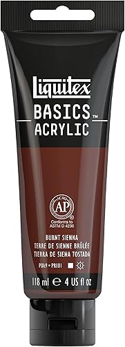 Vista 135 de Liquitex BASICS Pintura Acrílica, Tubo de 118ml (4 oz), Tono Carmesí de Alizarina