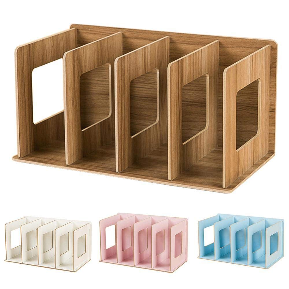 Drewniany organizer na dokumenty z 4 poziomami, na książki, rozmaitości i artykuły dziecięce, czarny kolor, DIY, regał na książki, do przechowywania w domu i biurze.