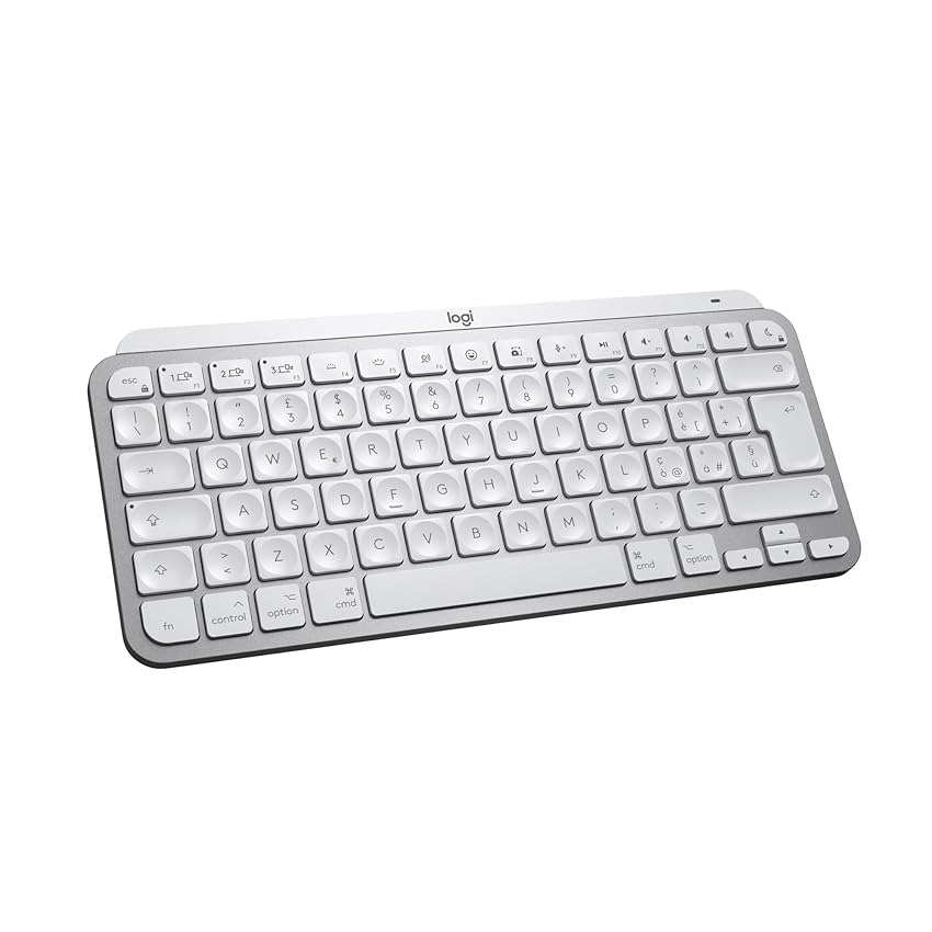 Immagine del prodotto Logitech MX Keys Mini for Mac - Tastiera wireless minimalista, compatta, Bluetooth, tasti retroilluminati, USB-C, compatibile con MacBook Pro, MacBook Air, iMac, iPad, Italiano QWERTY - Grigio claro
