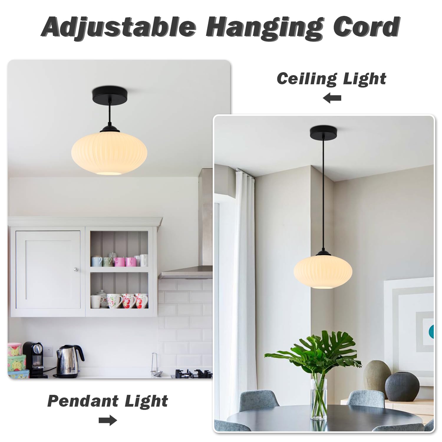 Abat Jour KCO Lighting Large Milk Glass Globe Pendant Light Mid