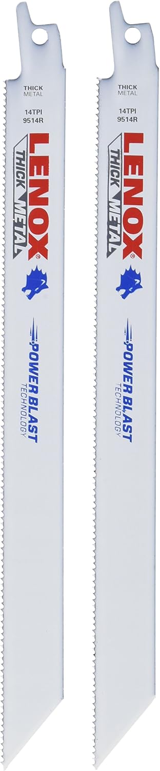 LENOX Tools Metal Cutting Reciprocating Saw Blade with Power Blast Technology, Bi-Metal, 9-inch, 14 TPI, 2/PK