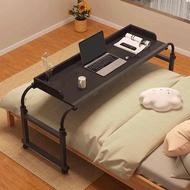 Table d'ordinateur Portable de lit à roulettes, Table de lit réglable, Bureau Mobile, Ordinateur de Chevet pour Chambre d'hôpital/hôpital