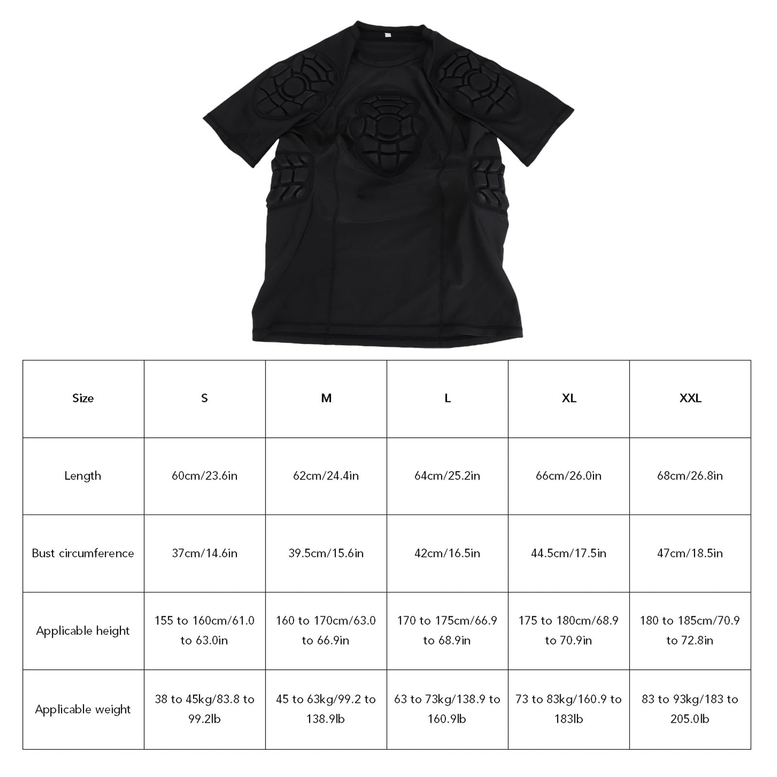 Asixxsix Camisa de Portero, Camisa de Compresión Acolchada de Eva, Equipo de Protección de Fútbol Guardia de Costillas de Costumbra para Hombres Lacrosse de Paintball de Baloncesto de
