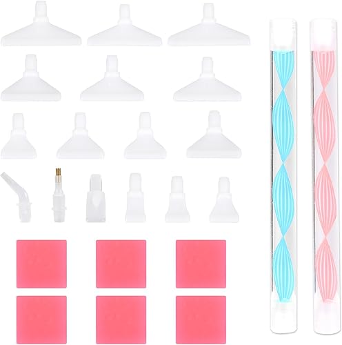 NQEUEPN 25 herramientas de pintura artística de diamantes 5D, accesorios de pintura artística de diamante, agarre cómodo, bolígrafos de pintura
