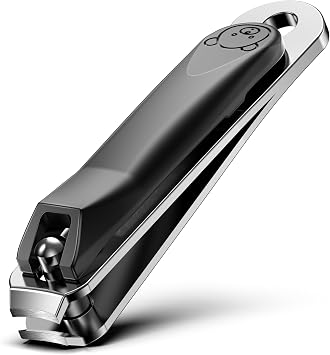 FVION Baby Nail Clippers - Stainless Steel Kids Nail Clippers Trimmer, Small Jaw Children Fingernail Clippers for Toddler, Infant, Babies - Safe Nail Grooming Tool - Black