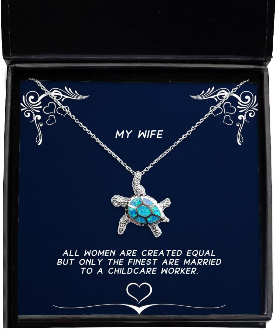 Special Wife Opal Turtle Necklace, All Women are Created Equal but Only The Finest are Married., Unique Idea for Wife, Christmas