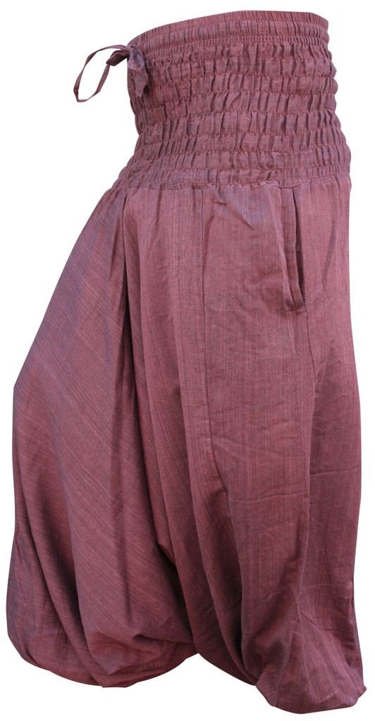 Shopoholic Fashion Women's Brown Aladdin Harem Pants Boho Baggy Trousers Loose Fit Yoga Hippie Clothes,