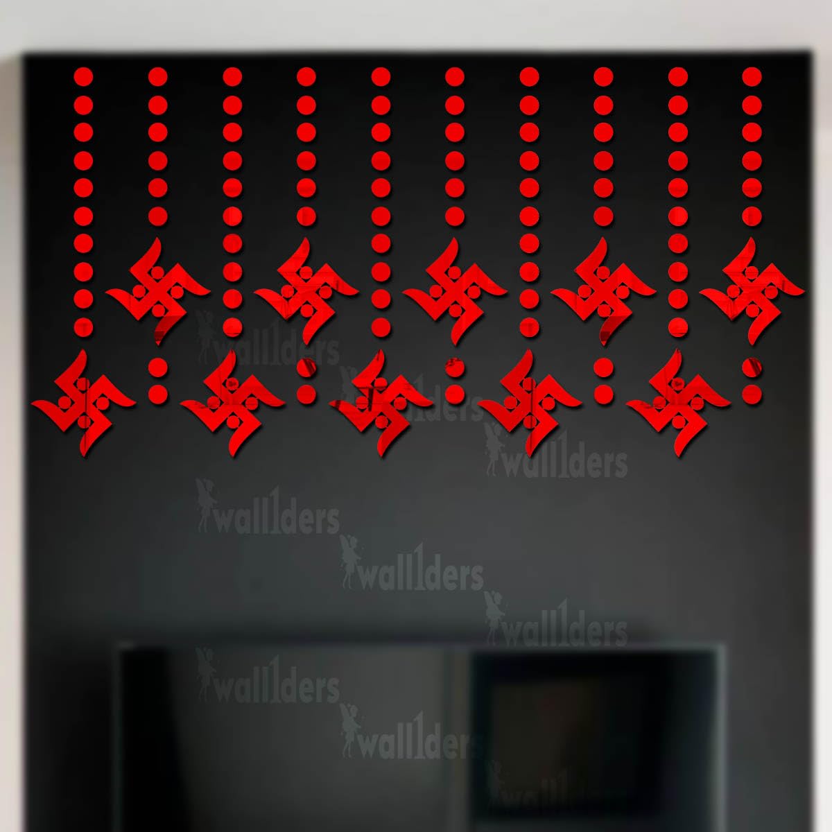 Wall1ders 5 OM 5 Swatik 100 Dots (Pack of 110) Decorative Mirror Stickers for Wall, Wall Mirror Stickers, (Red) (B0C74CPHJH) Amazon Price History, Amazon Price Tracker