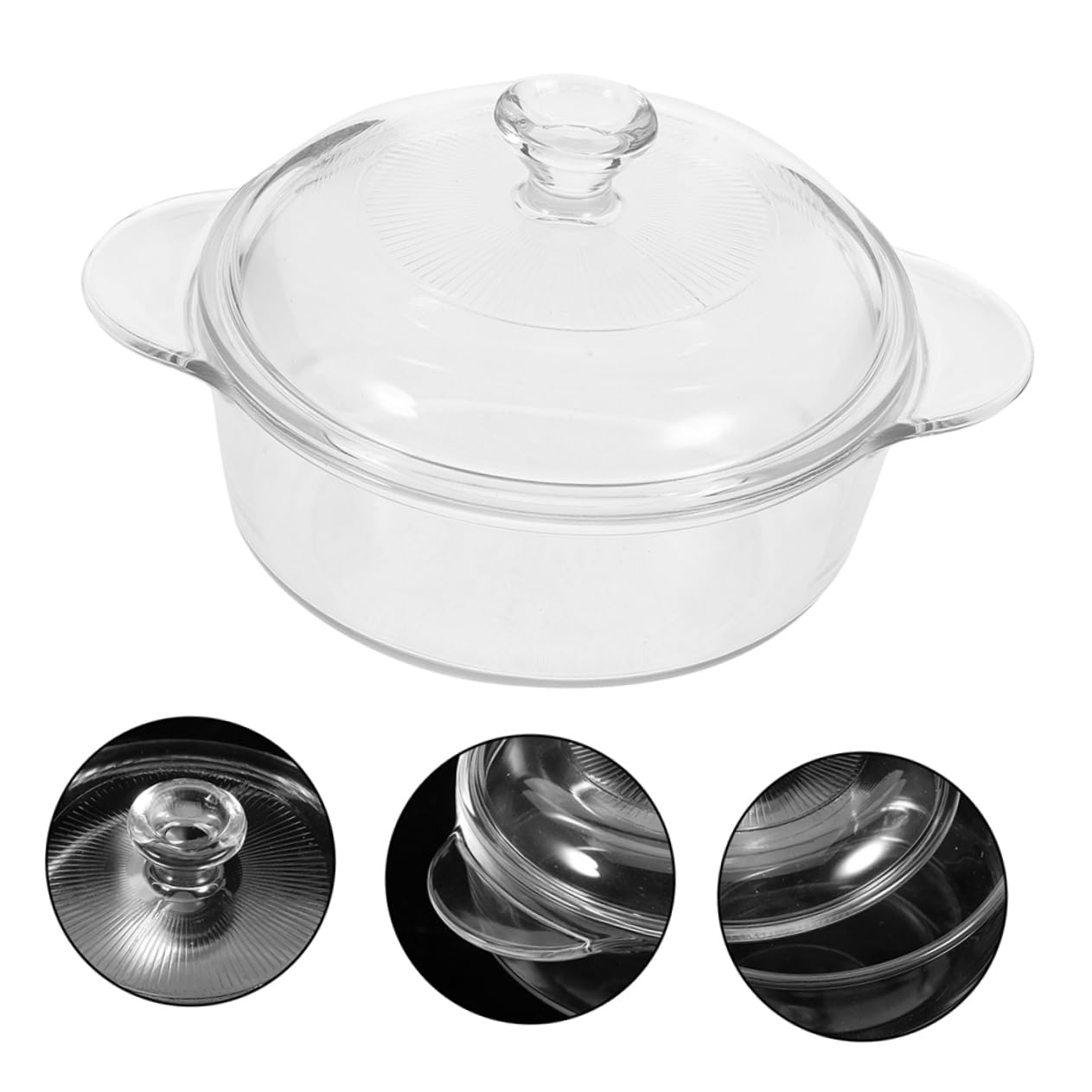 SHOWERORO Runde Glasschüssel Mit Deckel Salatschüssel-set Aus Glas Große Kapazität Transparente Servierschüsseln Für Partys Und Feiern