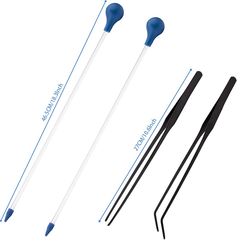 Alimentador para Corais de Aquário com Pinças para Fragmentos, Tubo Acrílico de 46,5 cm Aquarium Choice – Conjunto com 4