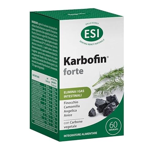 ESI Karbofin Forte, Integratore Carbone Vegetale, 60 Naturcaps