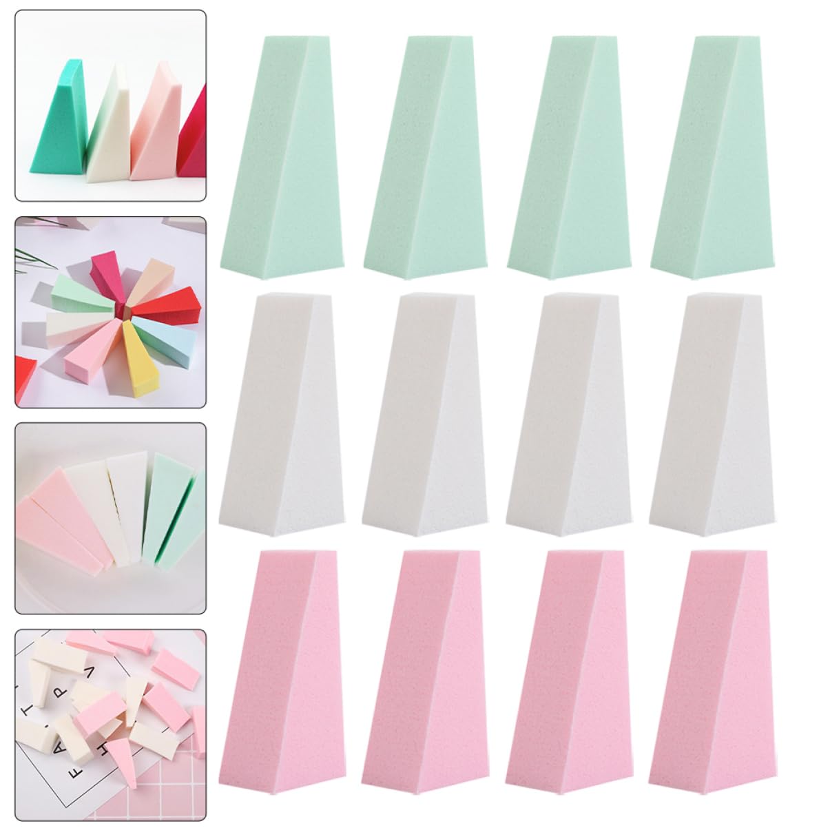 LALAFINA 150piezas Esponjas De Maquillaje Triangulares Para Base De Maquillaje De Aplicador De Cosméticos Húmedo y Seco Para y