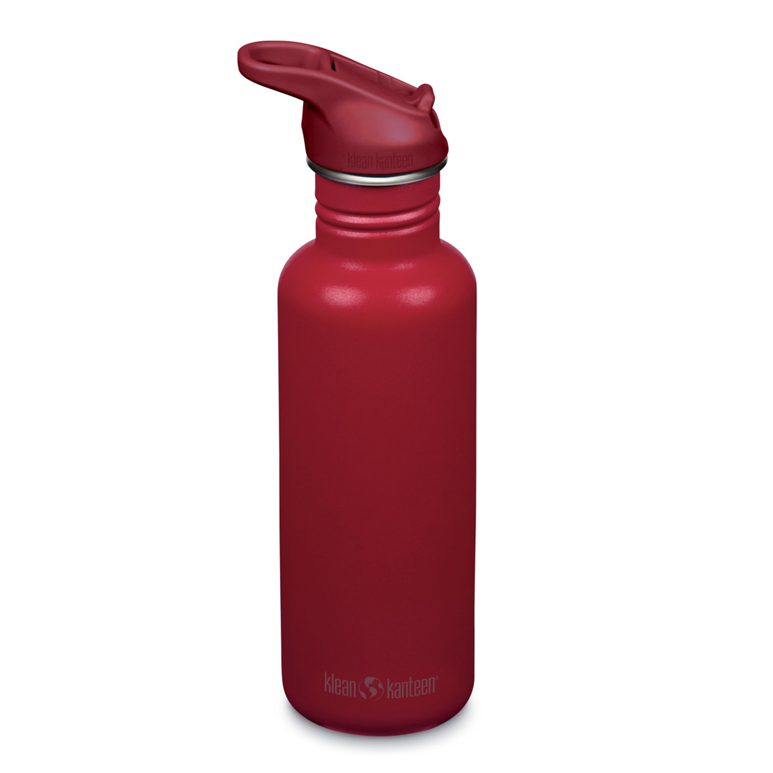 Klean Kanteen Garnet 800Ml Classic Metal Water Bottle With Straw | 100% Leakproof | 27Oz Stainless Steel Sports Water Bottle | Gym Or Travel | Durable & Bpa-Free | (Garnet)
