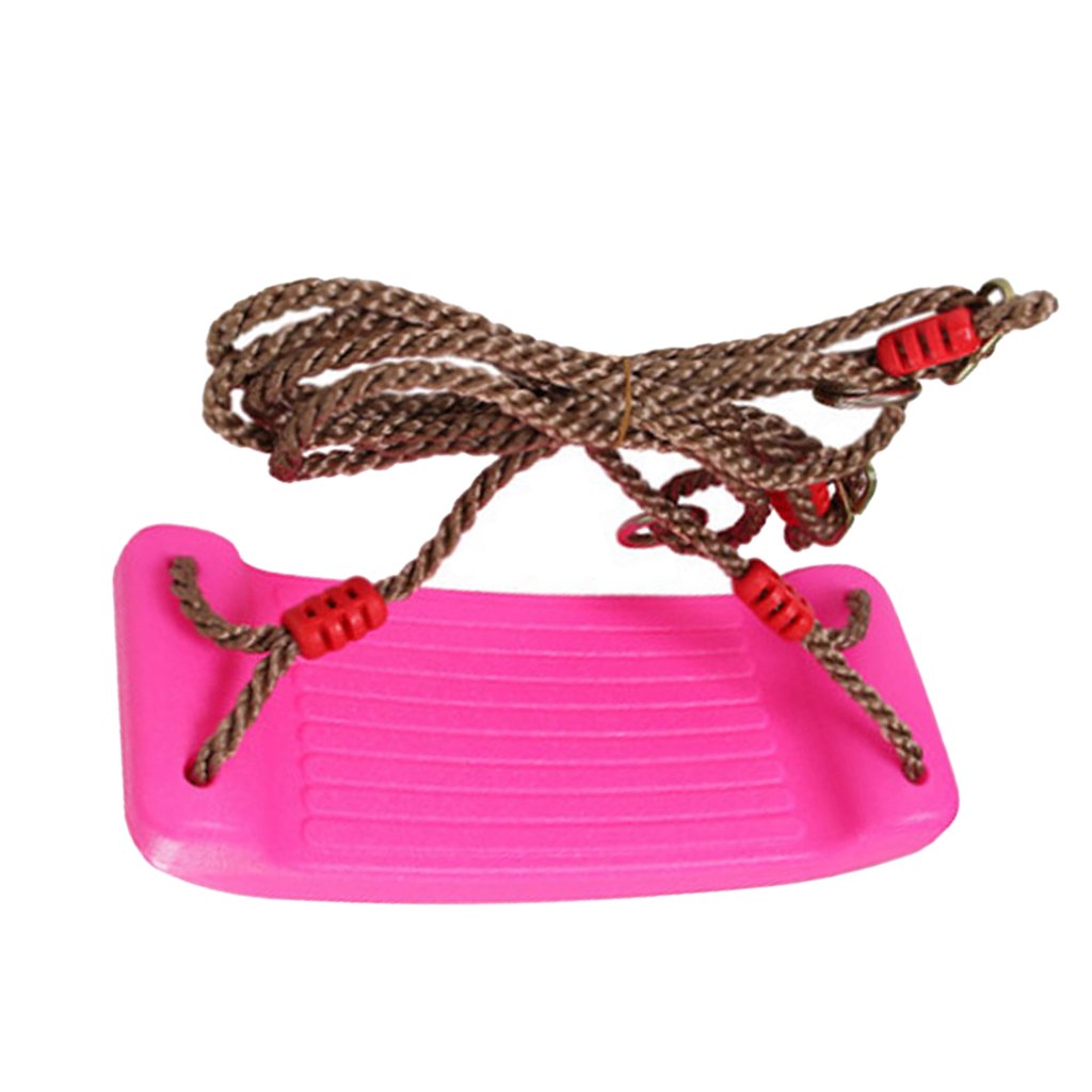 Milageto Columpio Exterior Columpio Jardín Columpio Parque Juguete Niños Asiento Plástico con Cuerdas Ajustables 140-250 Cm Y Capacidad 150 Kg Adecuado para Ja, Rosado