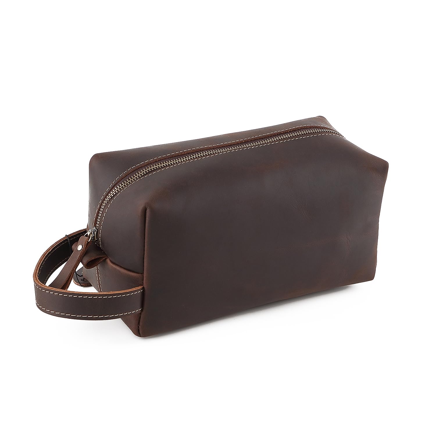 Pochette en cuir véritable batterie externe et étui de protection compact café - 8