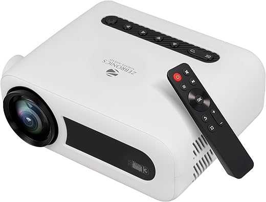 ZEBRONICS PIXAPLAY 13, LED Projector, 2000 Lumens, 200 Inch Screen Size, HDMI, USB, AUX, AV, FHD 1080p Support, Built in Speaker, Remote Control