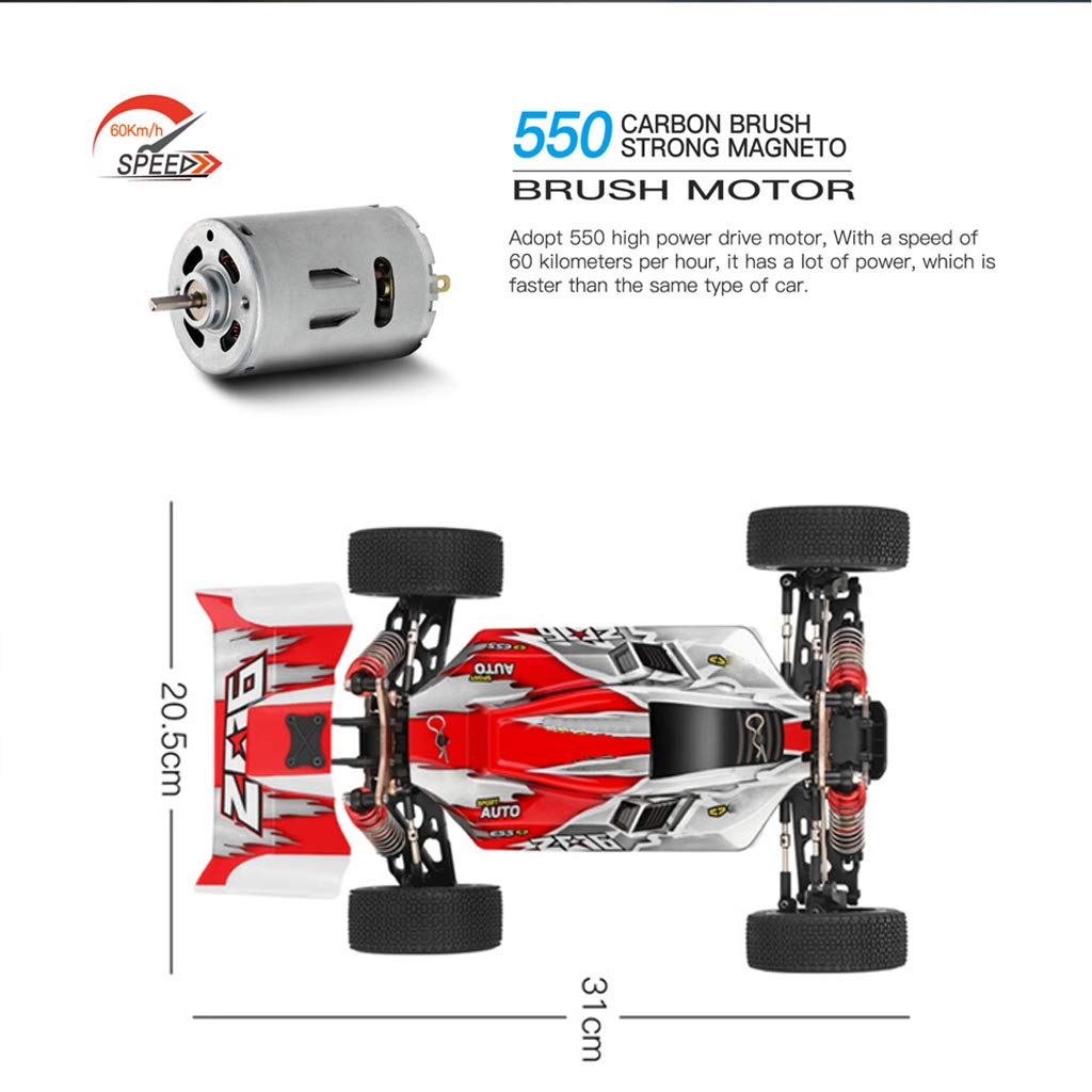 Samochód RC o dużej prędkości 60 km/h 1/14 2,4 GHz 4WD Racing Alloy Buggy Off-Road Drift RTR Zielony (zielony)