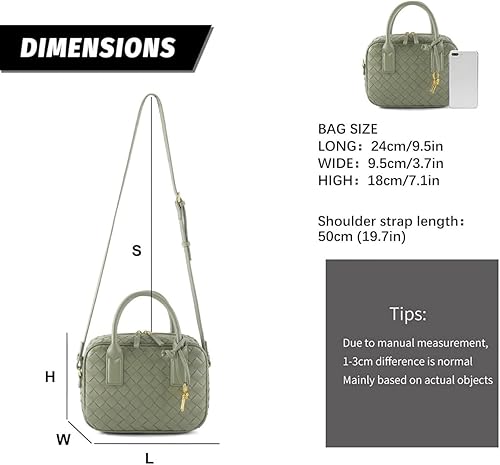 Miniatura 4 de Elegante bolso de hombro cruzado ligero de cuero genuino con asa superior para mujer