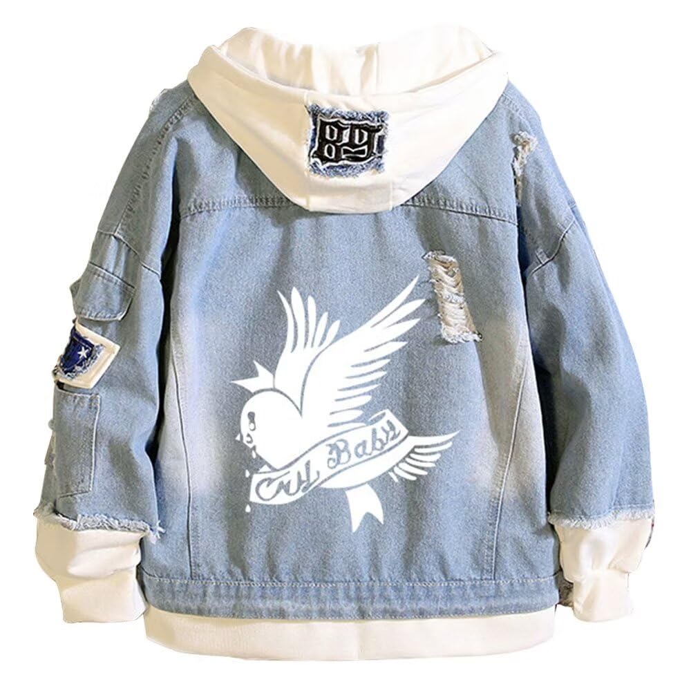 KPOP Rapper Denim Jacket Jeans Love Printed Fashion Sport Hip Hop Hoodie