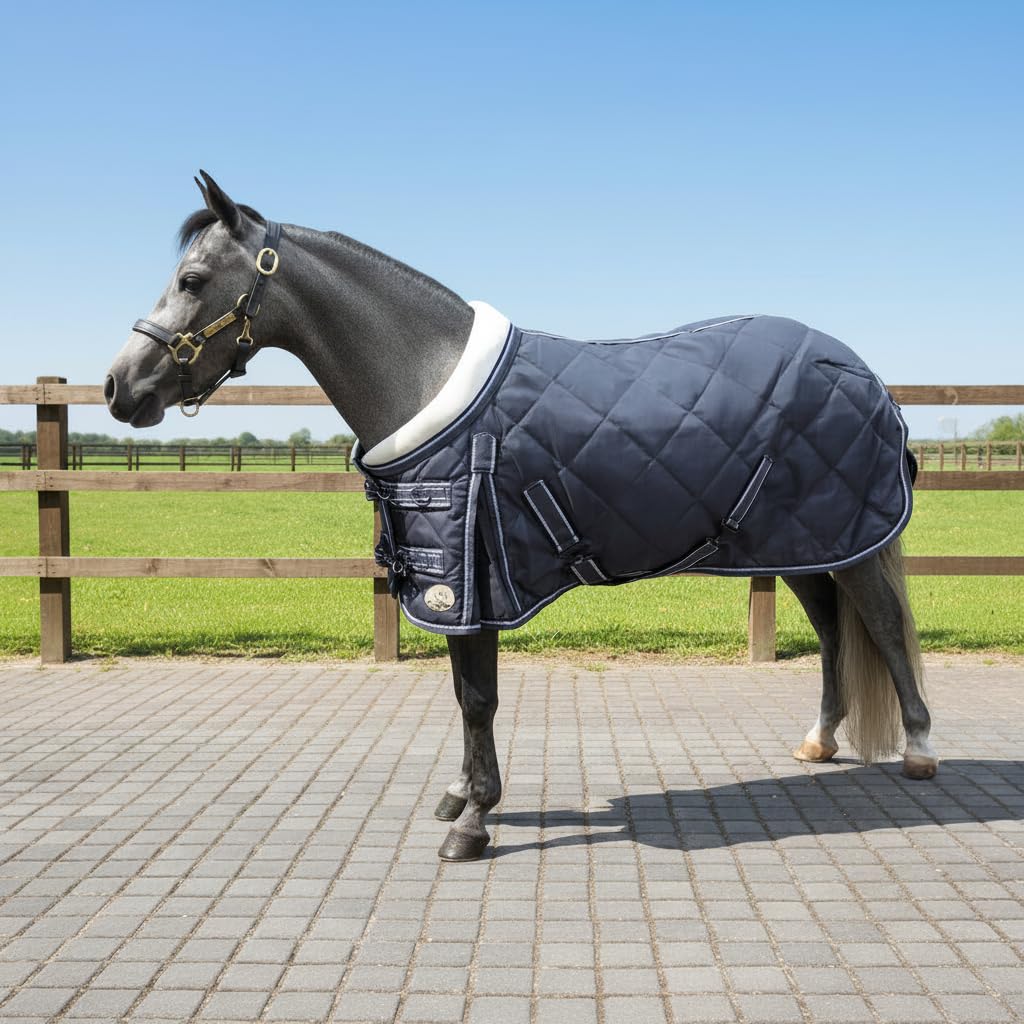 Ruggles Lightweight 100g Stable Rug for Shetland Section A Donkey and Miniature Horse | Smart Versatile Rug Perfect for Milder Weather or as an Under Layer in Colder Weather (4' 6", Grey)