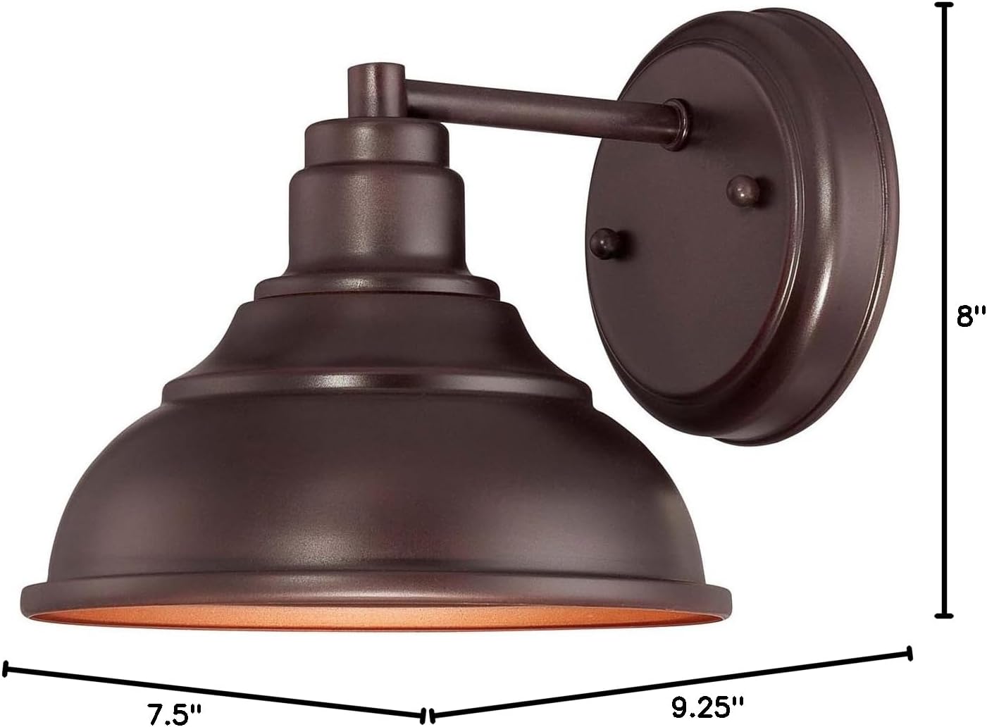 Savoy House 5-5630-DS-13 Dunston DS Industrial Modern Rustic Dark Sky Outdoor Metal Wall Lantern, 1-Light 60 Watt, 8" H x 8" W, English Bronze