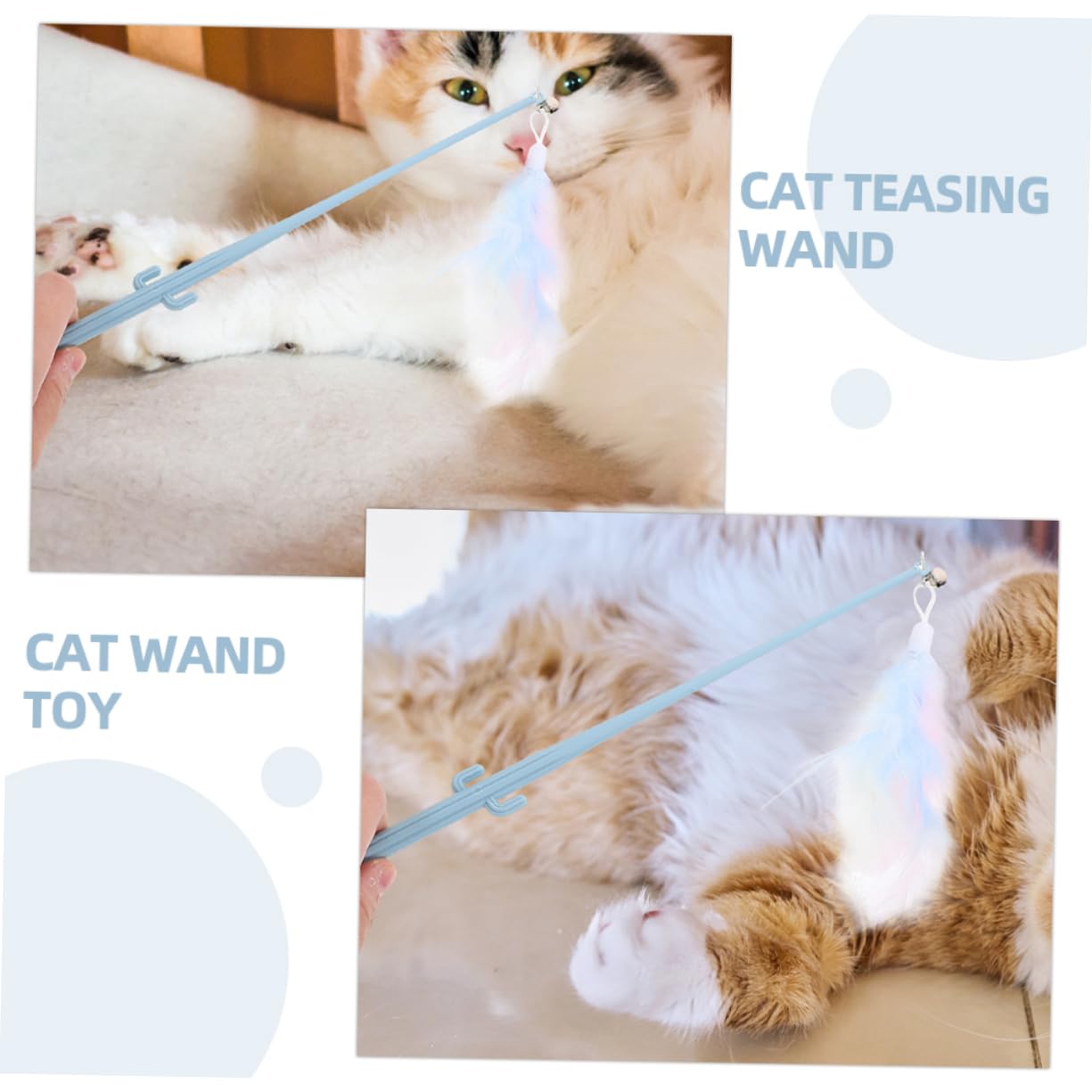 Sosoport 16pièces Jouets Interactifs pour Chats à Plumes avec Poignée Cactus Jouets De Teasing Autonome pour Chats Intérieur